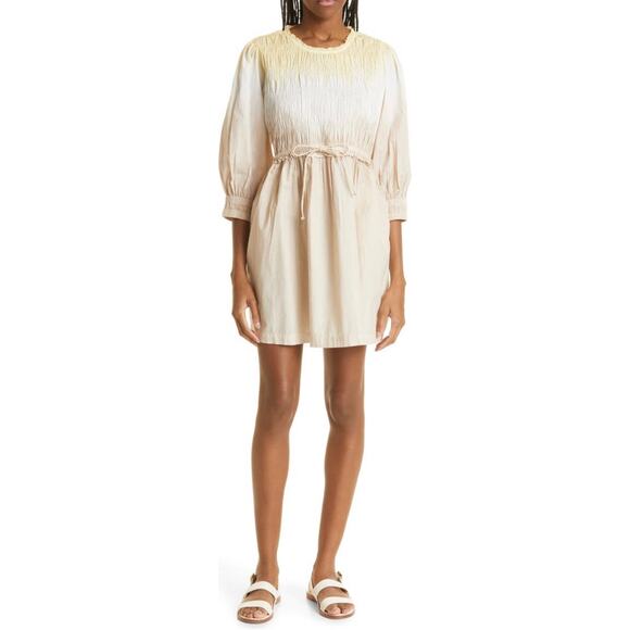 Apiece Apart Aldea Smocked Mini Dress Size Medium - Picture 1 of 8